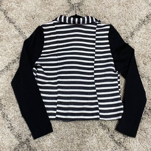 Maurices Black & White Striped Moto Jacket Size XL NEW - Picture 5 of 9